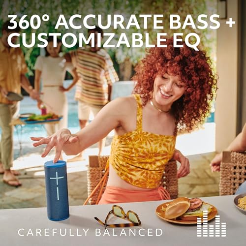 Image of Ultimate Ears Boom 4 Portable Waterproof Bluetooth Speaker with 360-Degree, Bold, Immersive, Crystal-Clear Sound, Floating Speaker with 15-Hour Battery and 147ft (45m) Range - Blue