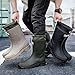 XUNRUO Mid Calf Garden Rain Boots for men and women,Waterproof Outdoor shoes Slip Resistant Fashion Boots Grey P 41