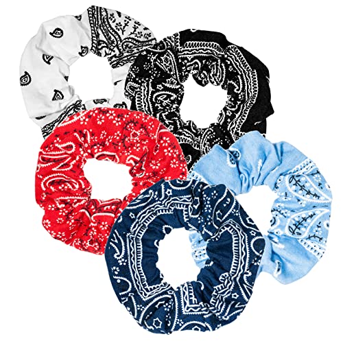 Lookseven Bandana Print Scrunchies Hair Ties thumb #1