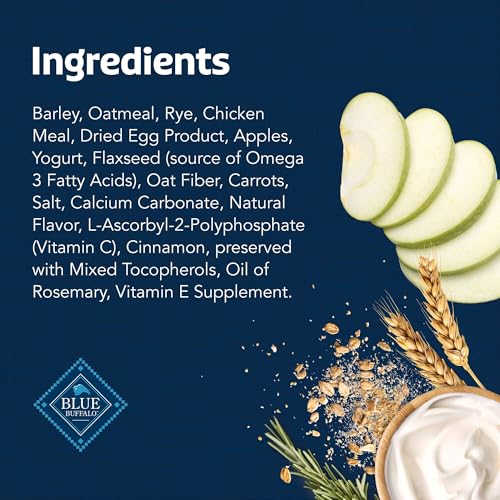 Image of Blue Buffalo Health Bars Crunchy Dog Biscuits, Oven-Baked with Natural Ingredients, Apples & Yogurt, 3.5-lbs Box (Pack of 3)