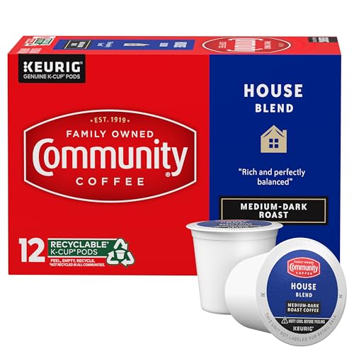 Image of Community Coffee House Blend Medium-Dark Roast Single-Serve Keurig K-Cup Pods, 12 Count (Pack of 1)