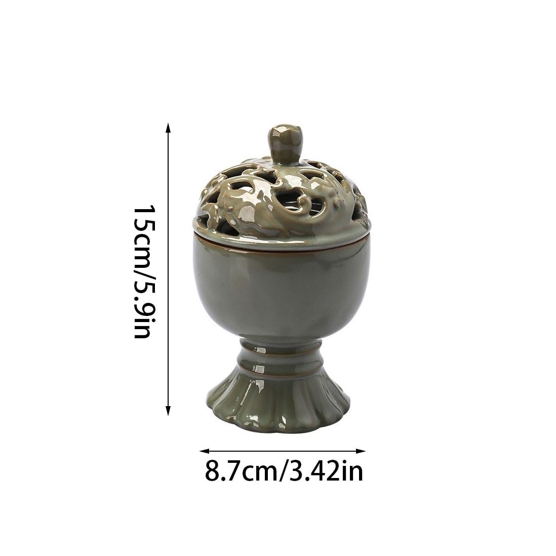 Quemador de Incienso Quemador de Incienso Retro Celadon con Adornos artesanales Zen for Interiores, Quemador de Incienso Multifuncional portátil Quemador de Incienso en Cascada