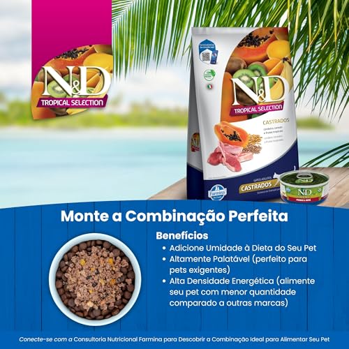 Farmina N&D Tropical para Gatos Adultos de Todas as Raças Sabor Cordeiro, Cereais e Frutas Tropicais