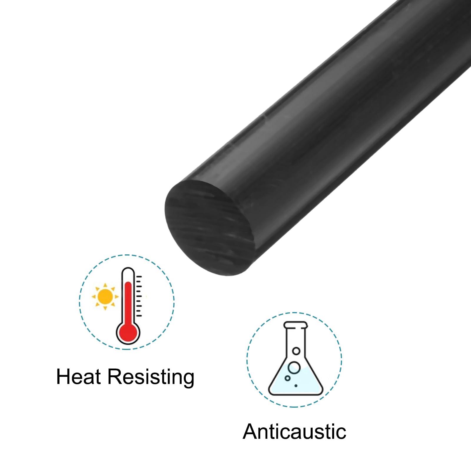 Barra Tonda In ABS Nera – Diametro 30 Mm, Lunghezza 300 Mm, Rigida E Isolante Per Modellismo Fai-da-te