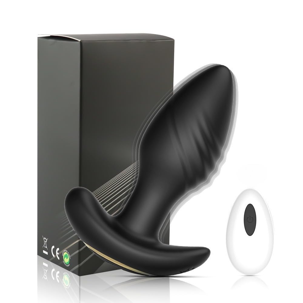 Vibratore anale professionale con funzione di controllo remoto tramite app, dilatatore anale (nero)
