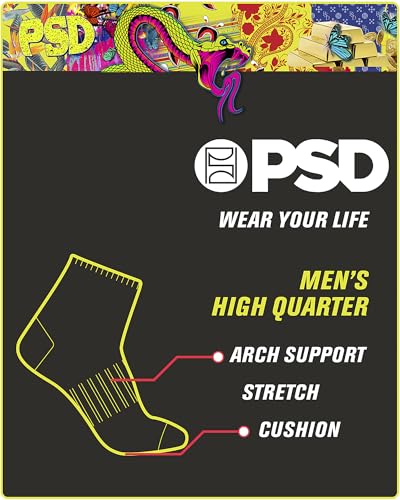 PSD Men's Quarter Socks - 3 Pack Performance Cushion Comfort Quarter Cut Socks - Breathable Athletic Socks for Men (6-12.5)3