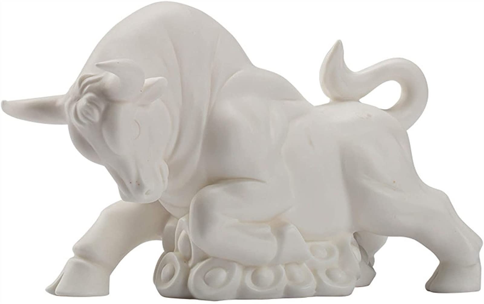 SBCGFY Feng Shui Statue,Bull Sculptures And Statues Home Decor, Feng Shui Animal Figurine Ceramic Home Office Desktop Lucky Decorations Blessing Gift