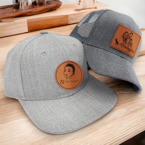 Personalized Kid Engraved Photo Baseball Cap: Custom Gray-Black Sun Hat - Adjustable Snapback Trucker Caps for Child3