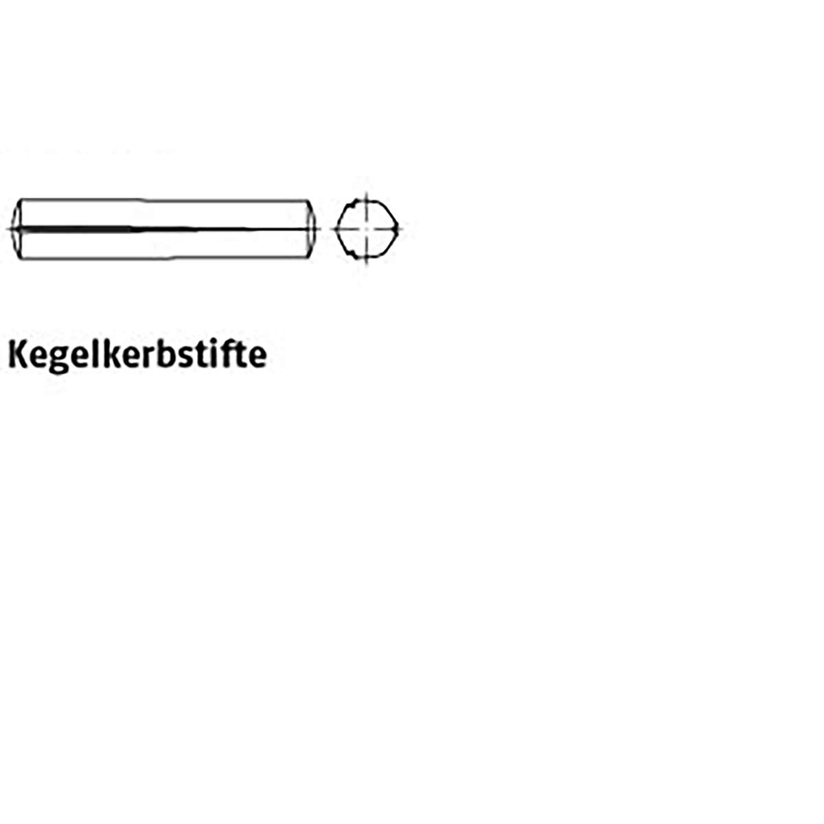 Kegelkerbstifte ISO 8744 Stahl 6 x 22 VE=S 100 Stück