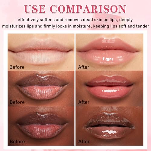 4pcs lip scrub and mask setstrawberry and honey pot lip balmreduces lip lines lip exfoliator scrub and moisturizerrepair beebalm lip balm and lip scrub setlip mask overnight