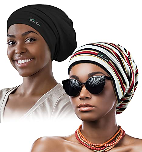 Image of Satin Lined Sleep Slouchy Cap Curly Girl Slap Headwear Gifts For Frizzy Hair Women