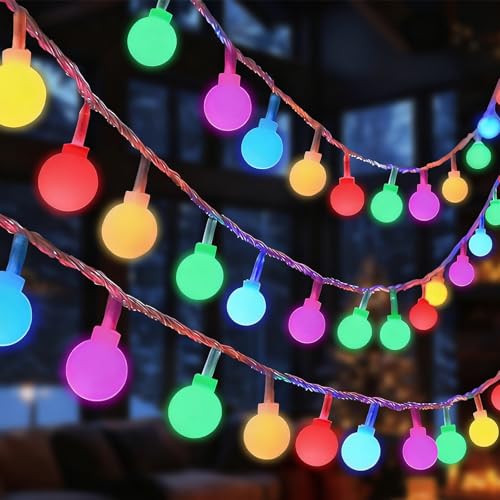 Mavouri Lichterkette Kugeln, 6M 40 LED Lichterkette Kugel, 2 Modi, Bunte Kugeln Lichterketten Weihnachten für Schlafzimmer, Silvester Deko, Weihnachtsdeko, Hochzeit, Kinderzimmer Deko