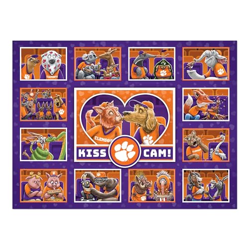 Image of YouTheFan NCAA Clemson Tigers inchKiss Cam inch 500 Puzzle | 500 Pieces, 15 inch X 20 inch Size, Original Artwork, Humorous Illustrations, Officially Licensed, Fun Fan Gift