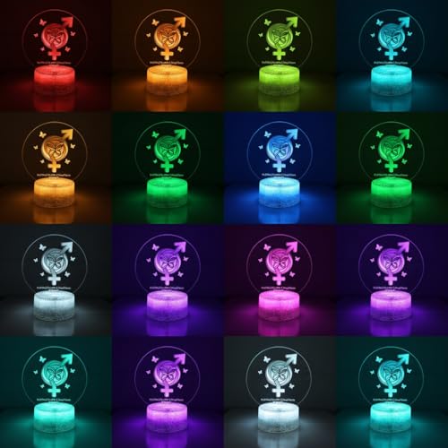 Veilleuse 3D non binaire et lampe LED Pride trans rights - 5