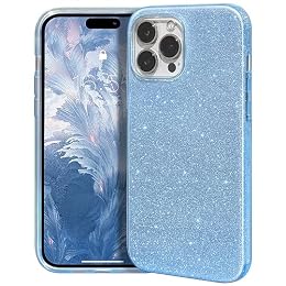 MATEPROX Compatible with iPhone 15 Pro Max Case Bling Sparkle Cute Girls Women Protective Cases Cover for iPhone 15 Pro Max 6.7" 2023-Blue
