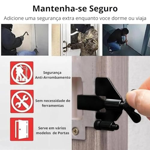 Trava Porta Para Hotel com 1 ou 2 unidades Pousada AirBnb Portátil Com Regulagem (1)