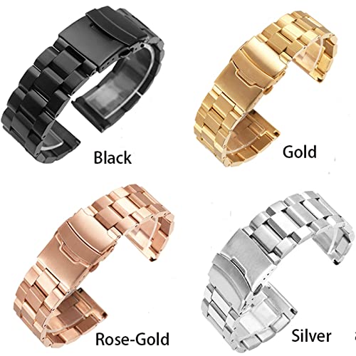 Olvídate de tirones con la correa de reloj elástica de eslabones metálicos de 18-24 mm 3