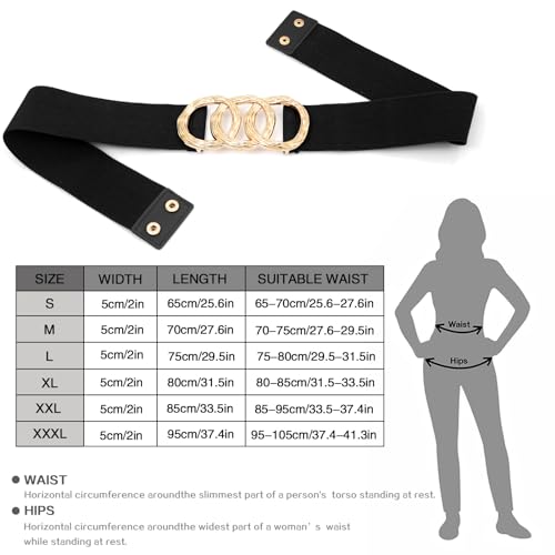 Ceinture extensible pour robes et tuniques amples noires - 6