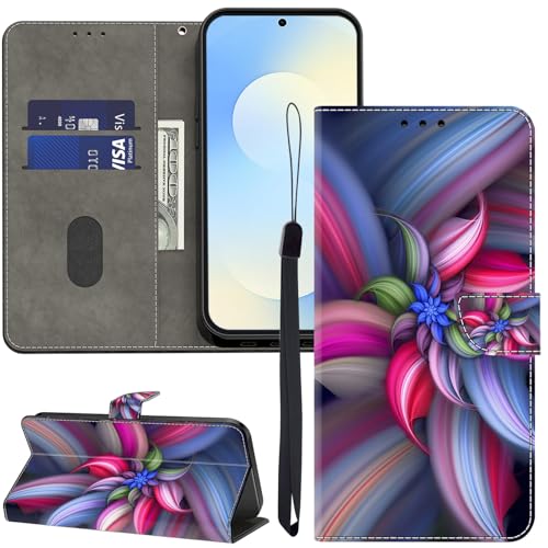 Étui pour Motorola Moto G Play 4G 2024 portefeuille magnétique en cuir antichoc fleur éblouissante