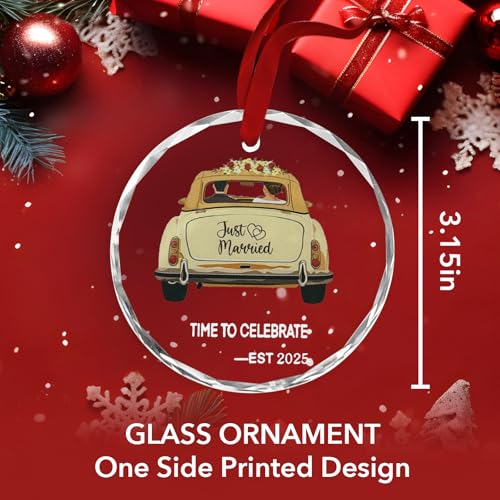 Engagement Gifts for Couples - Glass Ornament 2025, Personalized Gifts for Newly Engaged Couples, Happy Engagement Ideas for Her, Bride to Be - Engaged for Her, Friends