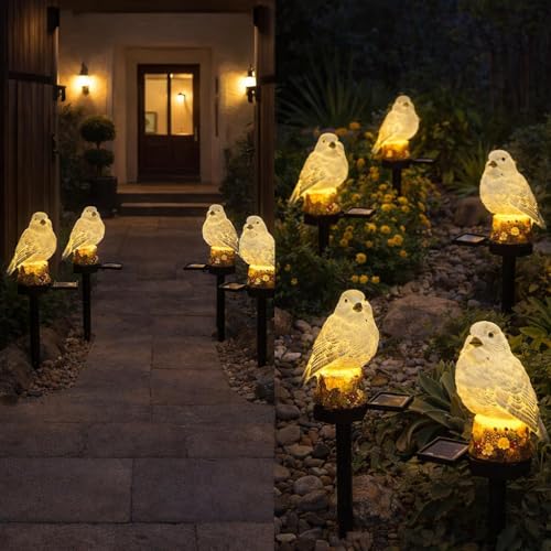 Image of JASIFS Bird Garden Solar Lights Outdoor Cute Bird LED Decorative Waterproof Garden Stake Lights, Lawn Lamp Light for Garden, Balcony, Patio, Yard Landscape Lighting