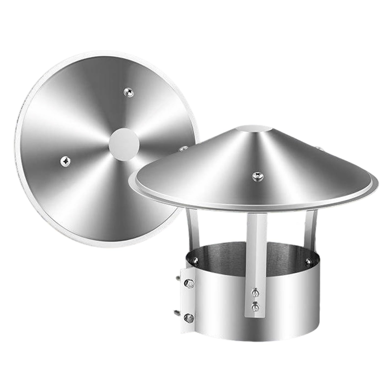 KGLHJDY Roof Chimney Cowl Stainless Steel Rain Cover Chimney Cap Bird Guard for Perfect Insulation Vent Cover Outside 90 180 240mm(110mm/4.33in)