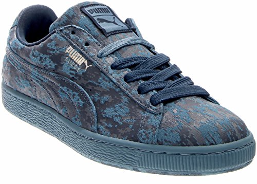 Image of PUMA Men's Suede A Camo Blue Heaven /Blue Wing Teal /Puma Silver Athletic Shoe