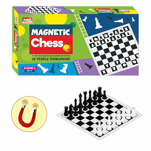 Image of Ankit Toys & Games Magnetic Chess 15 inch Board Game Set - Portable, Travel Friendly, Ideal for Kids and Families, Magnetic Pieces for Stability, Classic Strategy and Luck Games