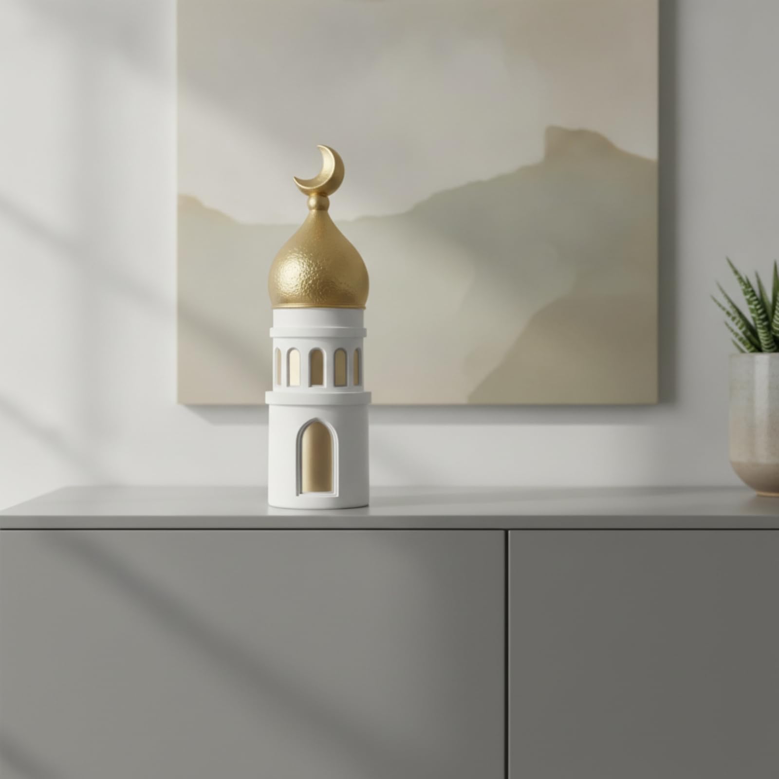 Sharplace Golden Teelichthalter mit Mondsichel, Style to 3