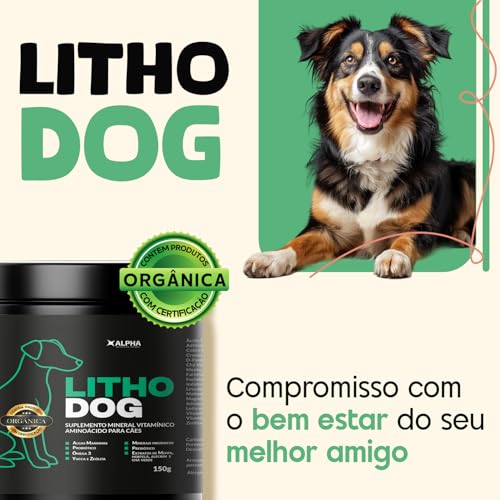 Litho Dog – Suplemento Mineral e Vitamínico para Cães | Algas Marinhas, Ômega 3, Minerais Orgânicos,