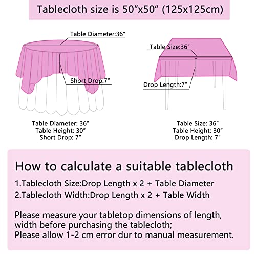 Image of B-COOL Fuchsia Sequin Table Cloth 50x50 Inch Square Sequence Centerpieces Candy Sparkly Table Linens Glitter Tablecloths Wedding Indoor Outdoor Decoration