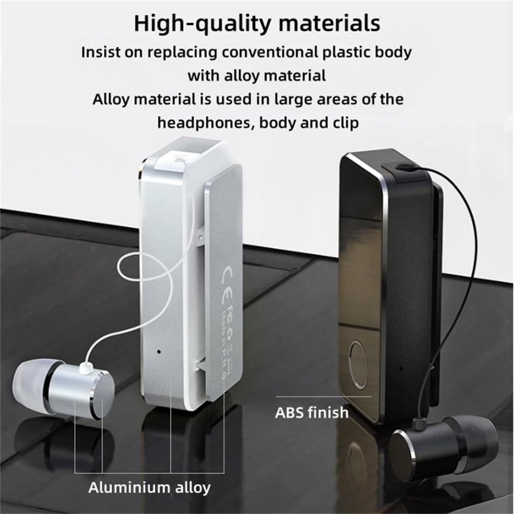 Auricolare Bluetooth impermeabile IPX6, colore bianco, ultraleggero, senza fili, finitura in ABS e compatibilità intelligente, per call center aziendali per camionisti e conducenti