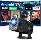 [App Integrada] 2026 Upgraded Mini Proyector 4K 1080P Proyector Vídeo con WiFi 6 Bluetooth 5.2 Support Gira 270° Corrección Trapezoidal Automática para HDMI/Stick/TV PC/USB,Negro
