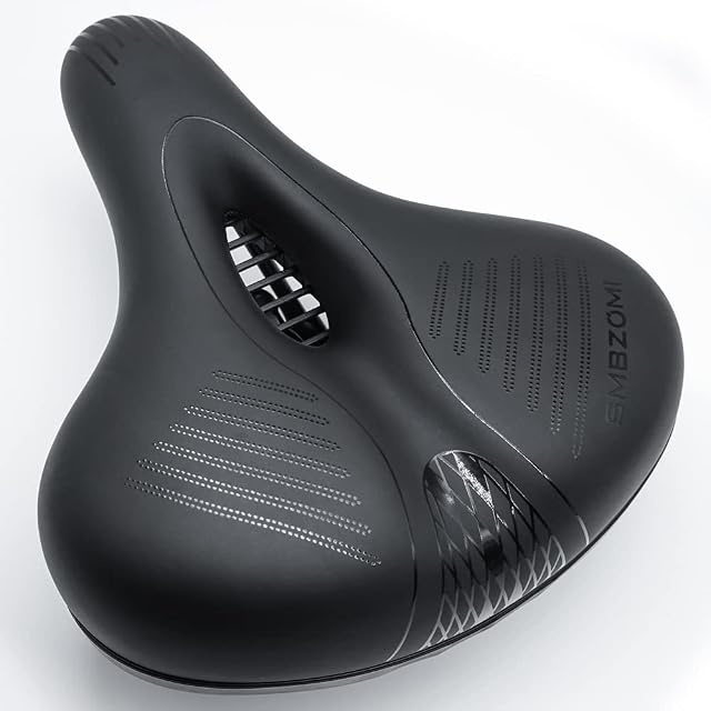 Comfortable Bicycle Seat, Bicycle Seat Cushion for Men Women with Memory Foam Padded, Waterproof Saddle Universal Fit for Stationary/ Peloton Spin Bikes /Exercise/Indoor/Mountain/Road/City Bikes