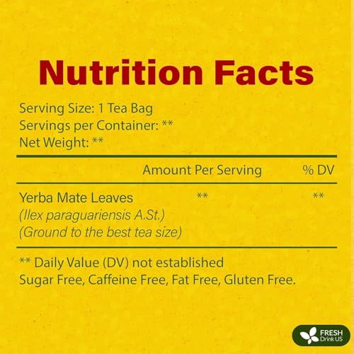 Image of FreshDrinkUS, Yerba Mate Tea Bags | 120 Tea Bags | Traditional South American Herbal Tea - Smooth & Refreshing Flavor - Premium Quality, Sustainably Sourced. Vegan.