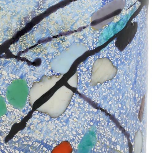 Vaso de cristal de Murano Millefiori azul para cenas elegantes 3