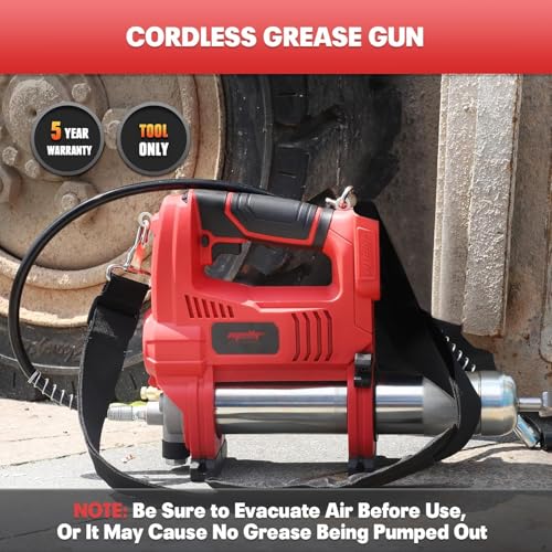Image of Brushless Power Grease Gun Compatible with Milwaukee 18V Battery (Tool ONLY), 10,000 PSI, 5 Variable Speed, 30 inch Hose 14OZ Capacity for Bulk & Cartridge Grease, Safety Lock, LED, Low-Voltage Protection
