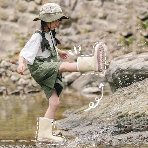 IWIHMIV Kids Rain Boots Boys Girls Cute Water Boots with Drawstring Outdoor Non Slip Playing Rain Boots4
