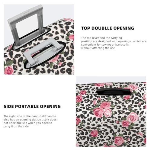Rose Mix Leopard 3 Travel Luggage Covers - Elasticity Suitcase Covers Protector for Luggage 18-32 Inch4