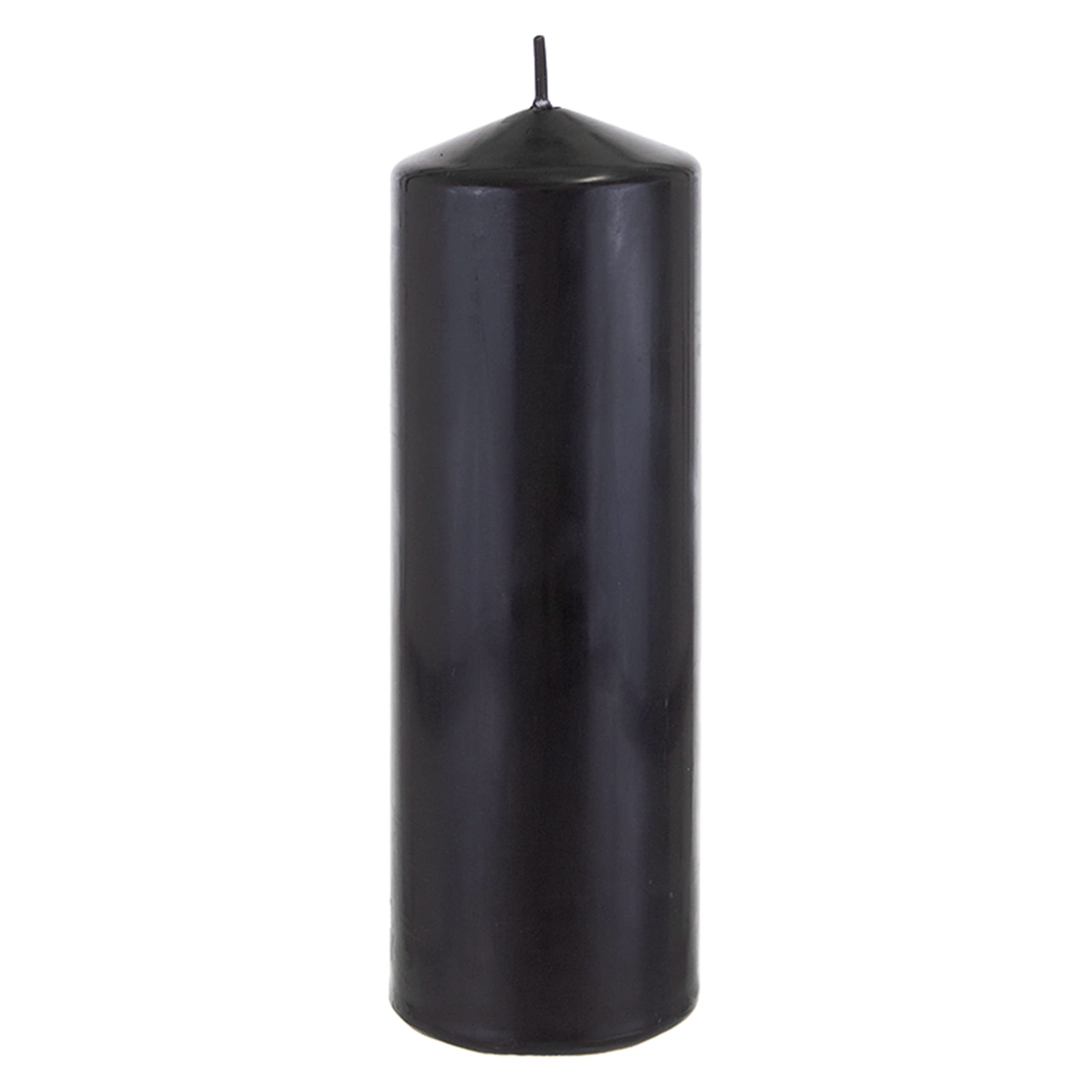 Mega Candles 1 pc Unscented Dome Top Black Pillar Candles, Pressed Premium Wax Candle 3 Inch x 9 Inch, Home Décor, Weddings, Parties, Celebrations, Occasions, Florists, Events, Prayers, Memorials