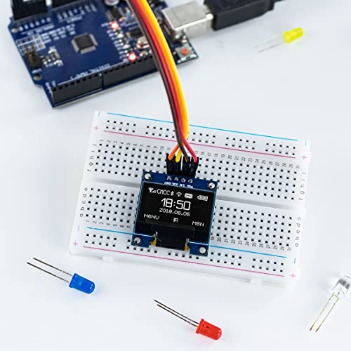 Image of Hosyond 5 Pcs 0.96 Inch OLED I2C IIC Display Module 12864 128x64 Pixel SSD1306 Mini Self-Luminous OLED Screen Board Compatible with Arduino Raspberry Pi (White)