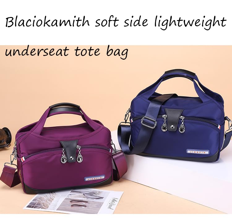 Blaciokamith Soft Side Lightweight Underseat Tote Bag, Multi-pocket Fashion Waterproof Handbag Crossbody2