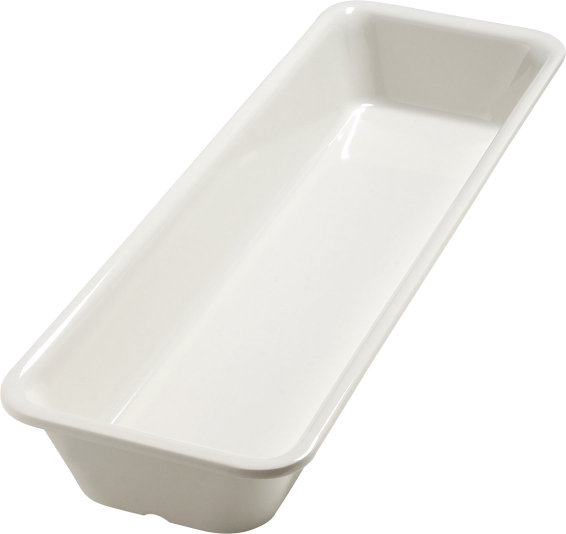 Plat en mélamine Carlisle 5552837 gastronome demi-long pour buffet beige chic