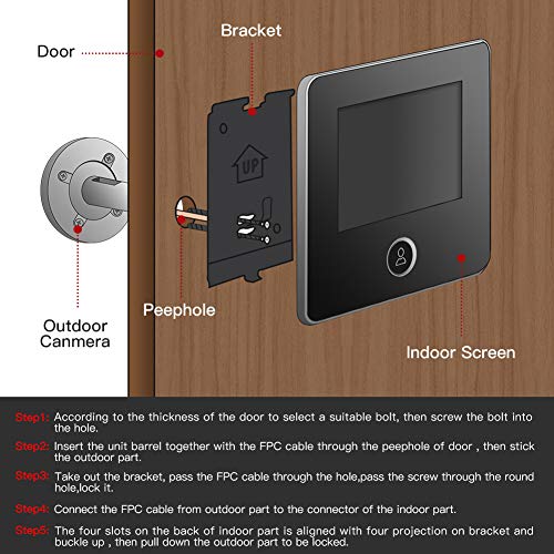 Naierdi 3.0 Inch Digital Door Viewer, 120 Degree Peephole Camera, Ir Night Vision Peephole Viewer Doorbell Security Door Viewers For Home Safe #TOP1