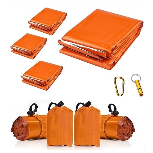 Ninth C Mantas de emergencia, paquete de 4 mantas térmicas extragrandes de Mylar para supervivencia, primeros auxilios, manta de calor para senderismo, al aire libre, camping