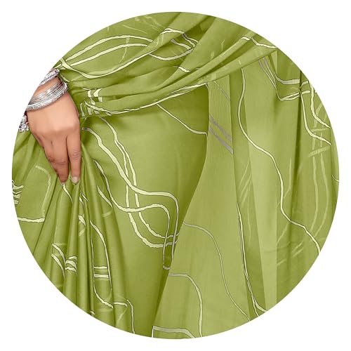 Image of MIRCHI FASHION Women's Ready to Wear 1 Minute Drape Chiffon Printed Saree with Blouse Piece