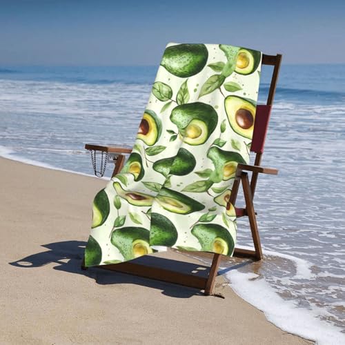 Serviette en microfibre anti-humidité et compacte avec imprimé feuilles d'avocat