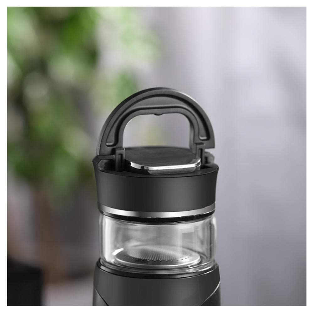 Botella termo de separación de agua de té de acero inoxidable con filtro de té, dos cubiertas, portátil, 280 ml