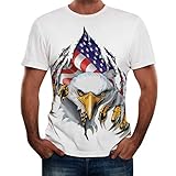 Rundhals T-Shirt Herren, Herren Schädel 3D Druck Rundhals Kurzarm T-Shirt Bluse Tops Sommer Cool T-Shirt Bluse