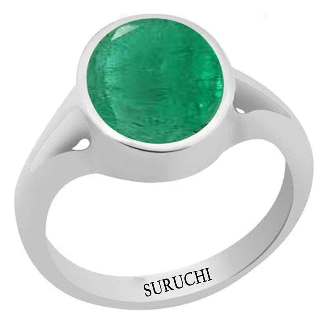Suruchi Gems & Jewels Sterling Silver Emerald/Panna Astrological Gemstone 4.25 Ratti or 4 Carat 925 Bis Hallmark Ring for Men & Women (B08XY5HM6W) Amazon Price History, Amazon Price Tracker
